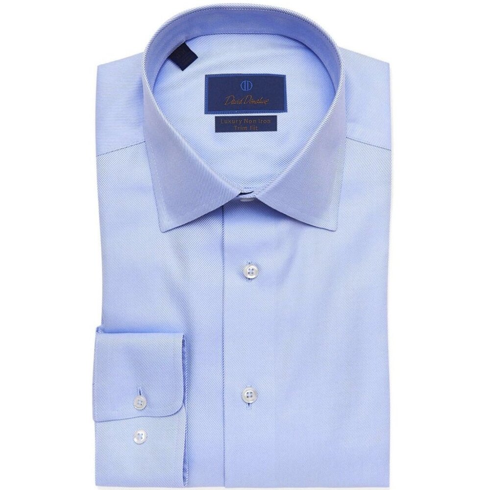 David Donahue Sky Blue Non-Iron Dress Shirt – Trim Fit
